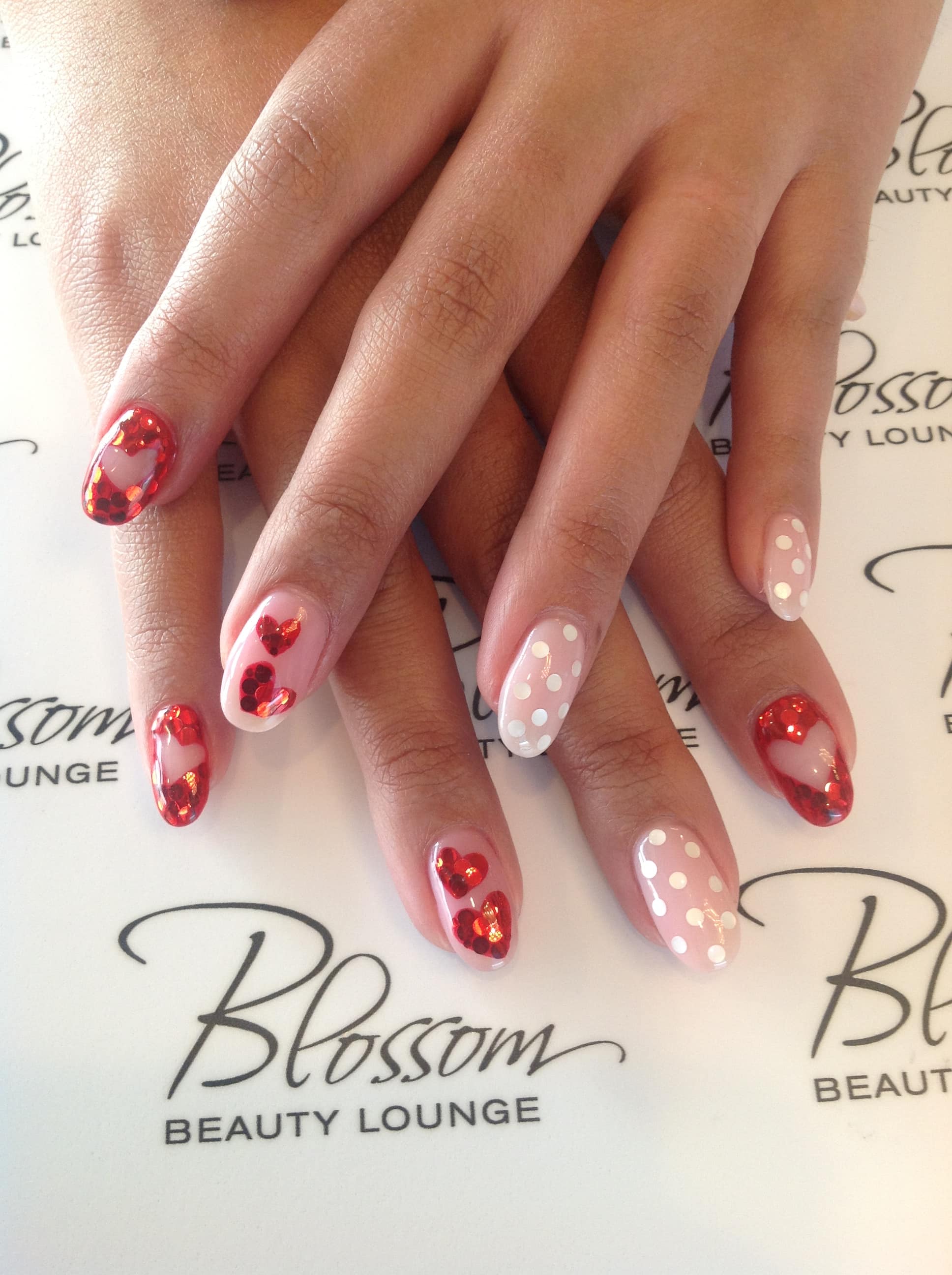 Blossom Beauty Lounge Valentine's Day nail art